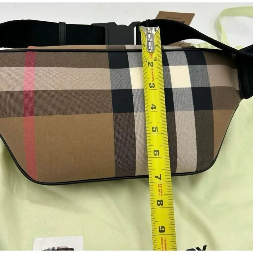 Burberry Sonny Check Crossbody/Belt Bag in Beige and Black